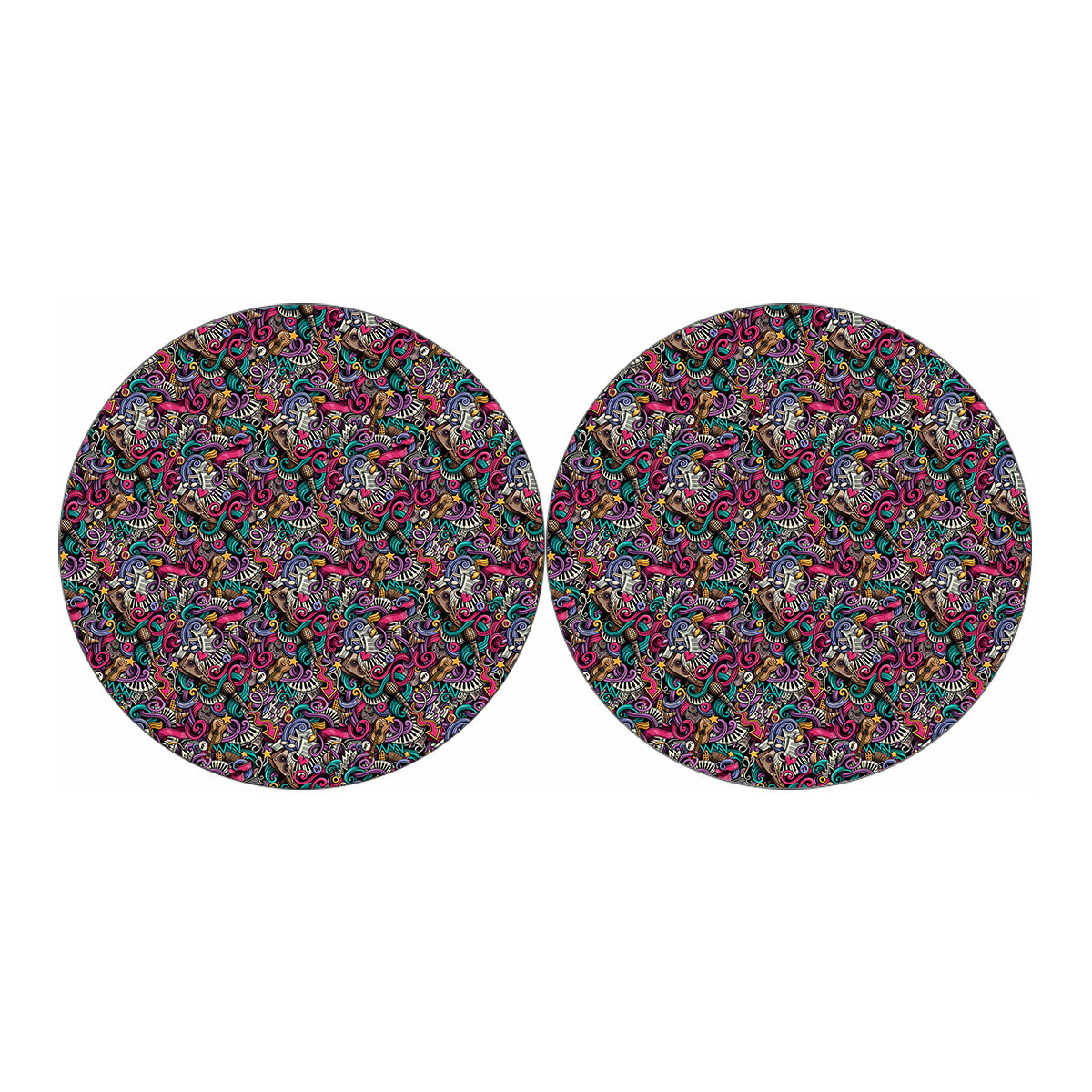 Abstract Music Pattern Print Car Coasters