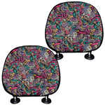 Abstract Music Pattern Print Car Headrest Covers