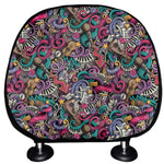 Abstract Music Pattern Print Car Headrest Covers