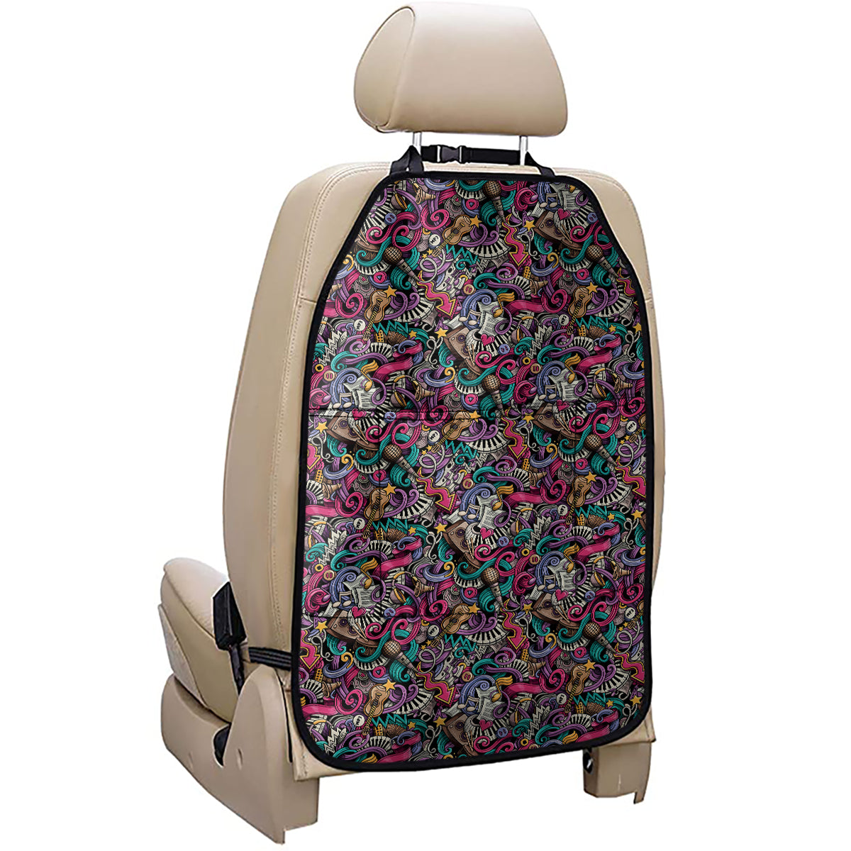 Abstract Music Pattern Print Car Seat Organizers