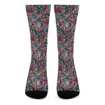 Abstract Music Pattern Print Crew Socks