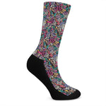 Abstract Music Pattern Print Crew Socks