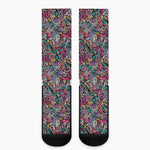 Abstract Music Pattern Print Crew Socks