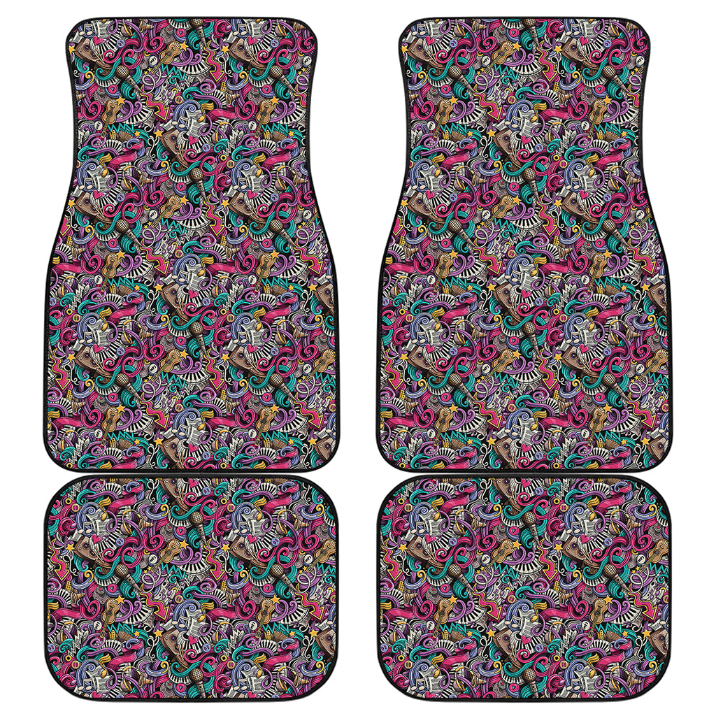Abstract Music Pattern Print Front and Back Car Floor Mats