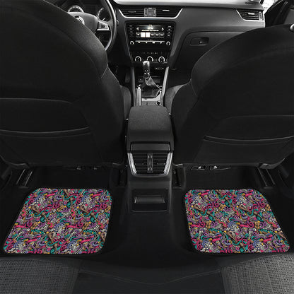 Abstract Music Pattern Print Front and Back Car Floor Mats