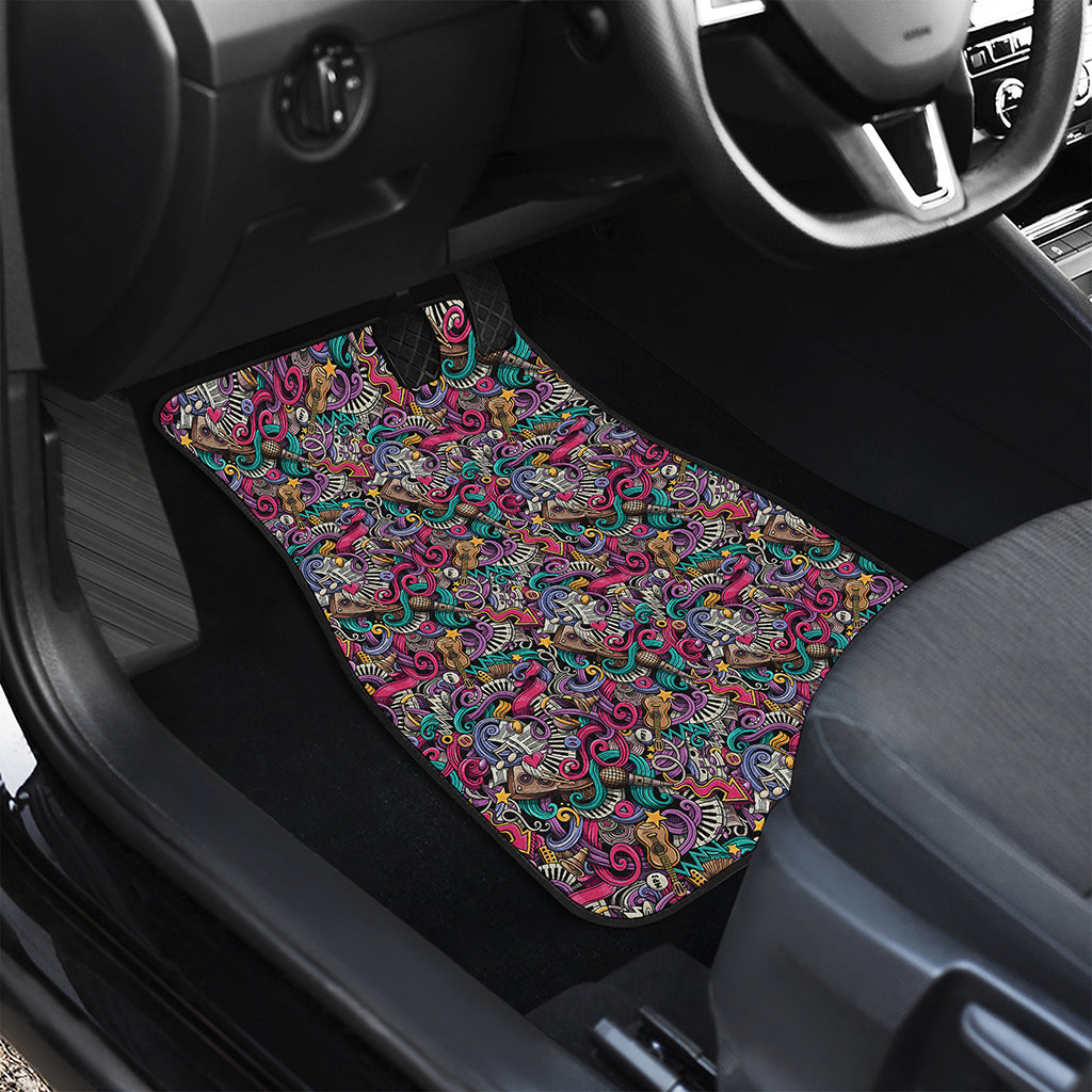 Abstract Music Pattern Print Front and Back Car Floor Mats
