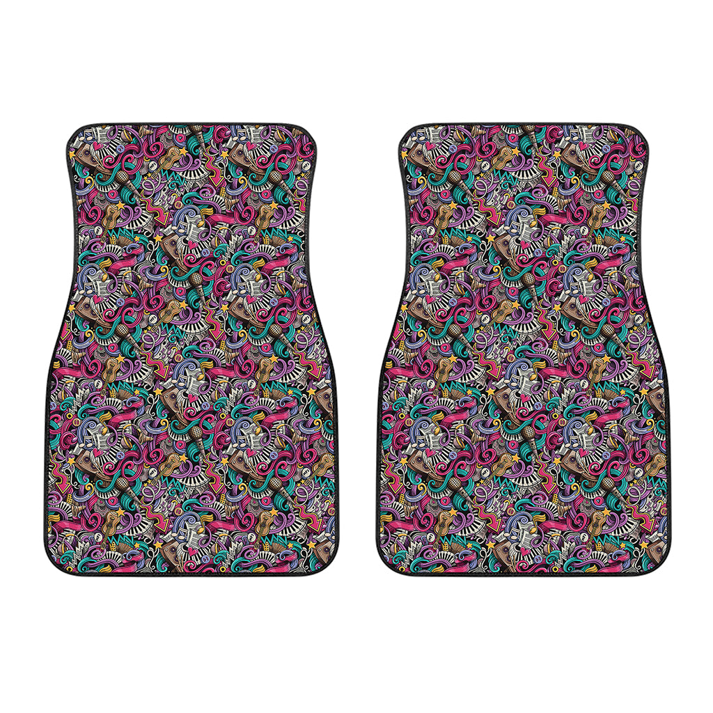 Abstract Music Pattern Print Front Car Floor Mats