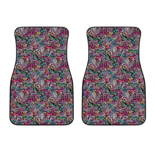 Abstract Music Pattern Print Front Car Floor Mats