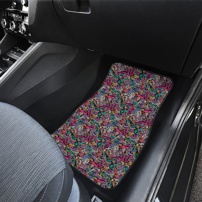 Abstract Music Pattern Print Front Car Floor Mats