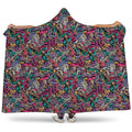 Abstract Music Pattern Print Hooded Blanket