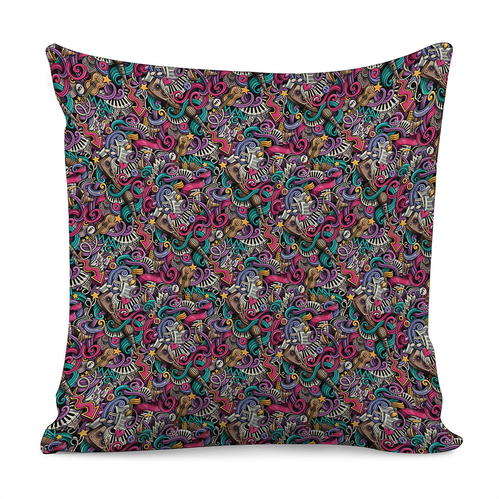 Abstract Music Pattern Print Pillow Cover