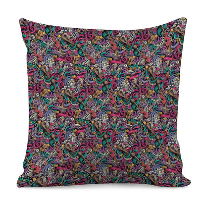 Abstract Music Pattern Print Pillow Cover