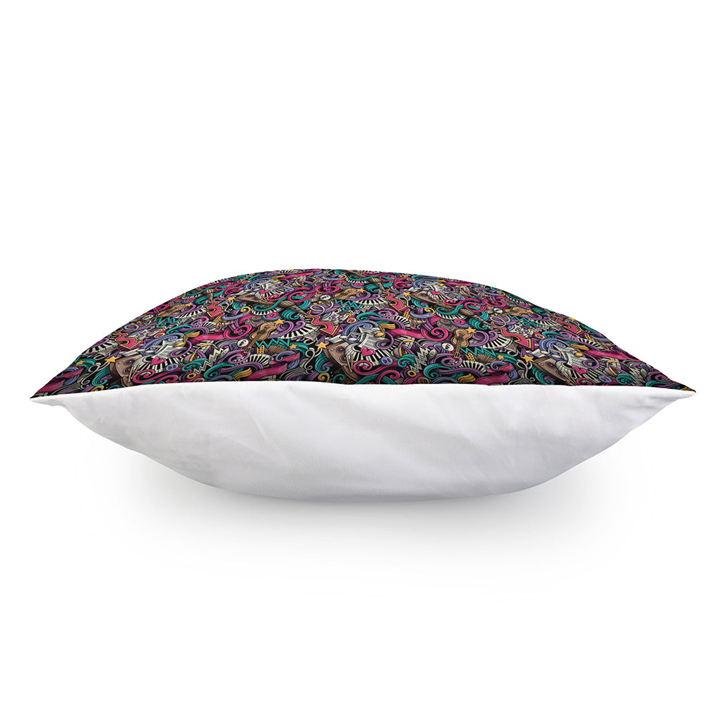 Abstract Music Pattern Print Pillow Cover
