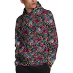 Abstract Music Pattern Print Pullover Hoodie