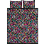 Abstract Music Pattern Print Quilt Bed Set