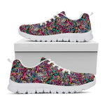 Abstract Music Pattern Print White Sneakers