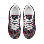 Abstract Music Pattern Print White Sneakers