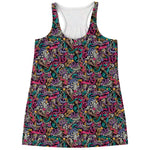 Abstract Music Pattern Print Women's Racerback Tank Top