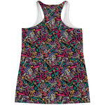 Abstract Music Pattern Print Women's Racerback Tank Top