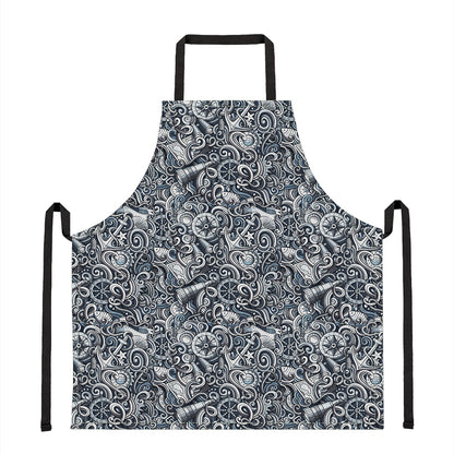 Abstract Nautical Anchor Pattern Print Apron
