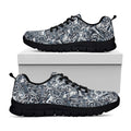 Abstract Nautical Anchor Pattern Print Black Running Shoes