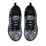 Abstract Nautical Anchor Pattern Print Black Sneakers