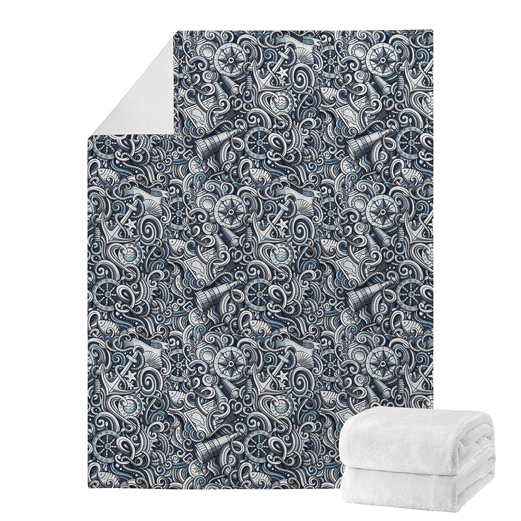 Abstract Nautical Anchor Pattern Print Blanket