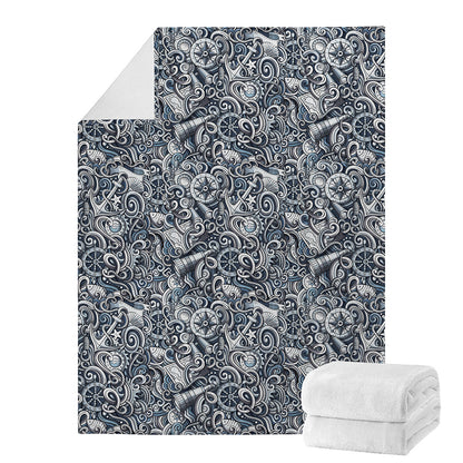 Abstract Nautical Anchor Pattern Print Blanket