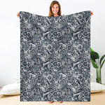 Abstract Nautical Anchor Pattern Print Blanket
