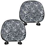 Abstract Nautical Anchor Pattern Print Car Headrest Covers