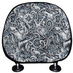 Abstract Nautical Anchor Pattern Print Car Headrest Covers