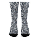 Abstract Nautical Anchor Pattern Print Crew Socks