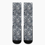 Abstract Nautical Anchor Pattern Print Crew Socks