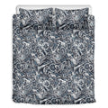 Abstract Nautical Anchor Pattern Print Duvet Cover Bedding Set