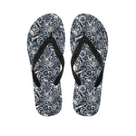 Abstract Nautical Anchor Pattern Print Flip Flops