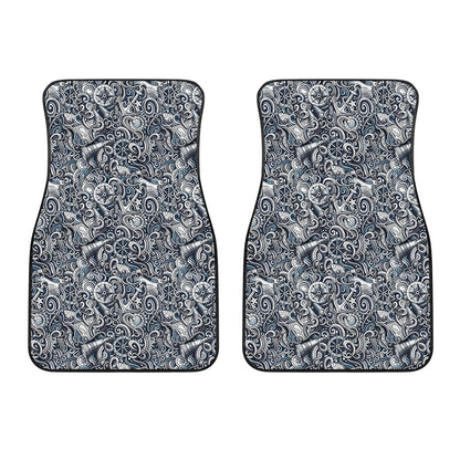Abstract Nautical Anchor Pattern Print Front Car Floor Mats