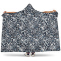 Abstract Nautical Anchor Pattern Print Hooded Blanket