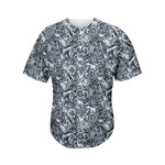 Abstract Nautical Anchor Pattern Print Men's Baseball Jersey