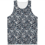 Abstract Nautical Anchor Pattern Print Men's Tank Top