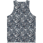 Abstract Nautical Anchor Pattern Print Men's Tank Top