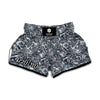 Abstract Nautical Anchor Pattern Print Muay Thai Boxing Shorts