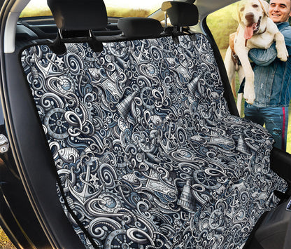 Abstract Nautical Anchor Pattern Print Pet Car Back Seat Cover