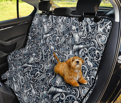 Abstract Nautical Anchor Pattern Print Pet Car Back Seat Cover