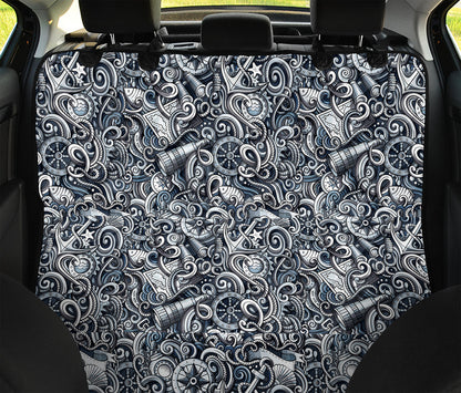Abstract Nautical Anchor Pattern Print Pet Car Back Seat Cover