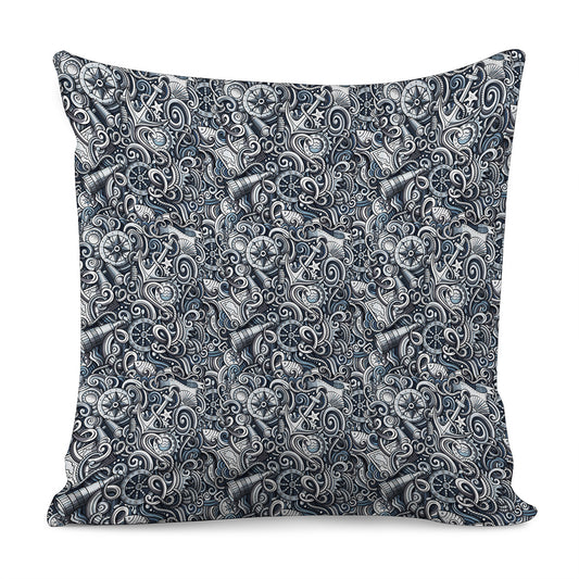 Abstract Nautical Anchor Pattern Print Pillow Cover