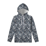 Abstract Nautical Anchor Pattern Print Pullover Hoodie