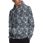 Abstract Nautical Anchor Pattern Print Pullover Hoodie