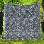 Abstract Nautical Anchor Pattern Print Quilt