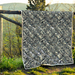 Abstract Nautical Anchor Pattern Print Quilt