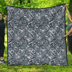 Abstract Nautical Anchor Pattern Print Quilt